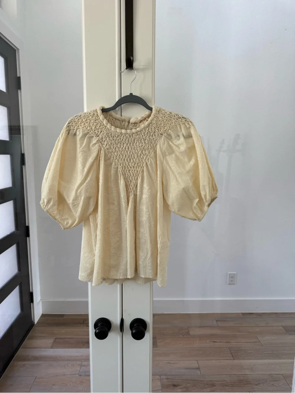Christy Dawn Subflower Jaquard Top in Cream